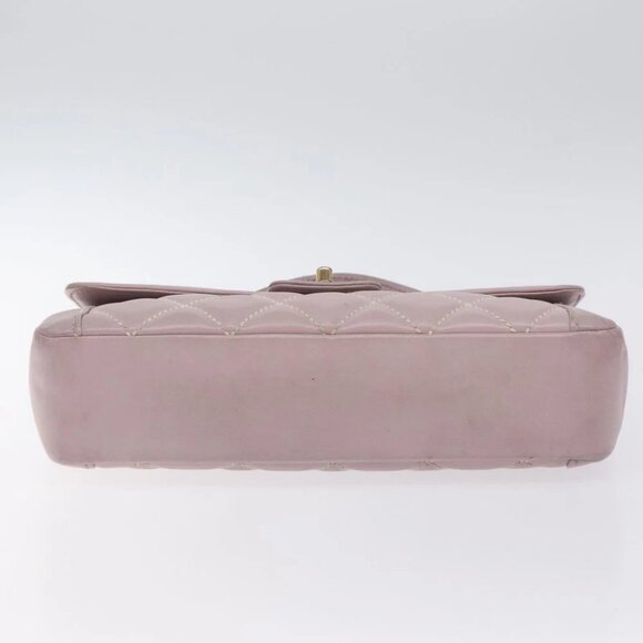 CHANEL Wild Stitch Hand Bag Leather Pink Gold CC Auth 128845 - Picture 6 of 15